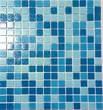 Mosaik Mosaikfliese Quadrat mix hellblau/blau Glasmosaik mit Effekt Spots Fliesenspiegel, Mosaikstein Format: 20x20x4 mm, Bogengröße: 327x305 mm, 1 Bogen/Matte