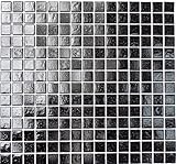 Glasmosaik Mosaikfliese Schwarz Spots Dusche BAD WAND Küchenwand - MOS50-0302